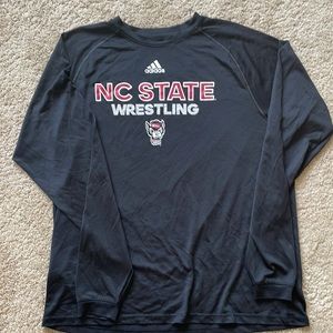 adidas NC State Wrestling Team  Long Sleeve Dri Fit Adult M
